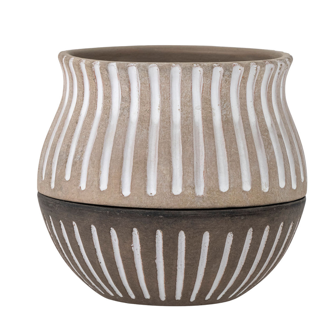 Bloomingville Neliya Herbal Pot w/Saucer, Gray, Terracotta