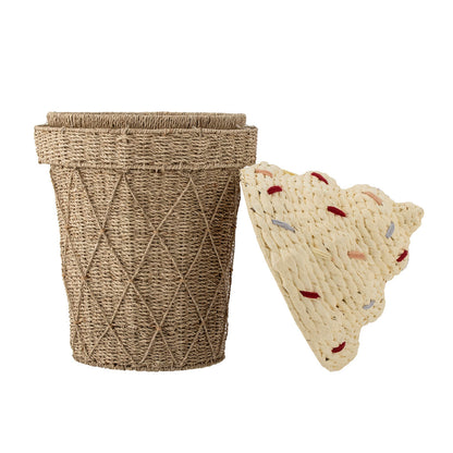 Bloomingville Mini Cillie Basket W/Lid, Nature, Water Hyacinth