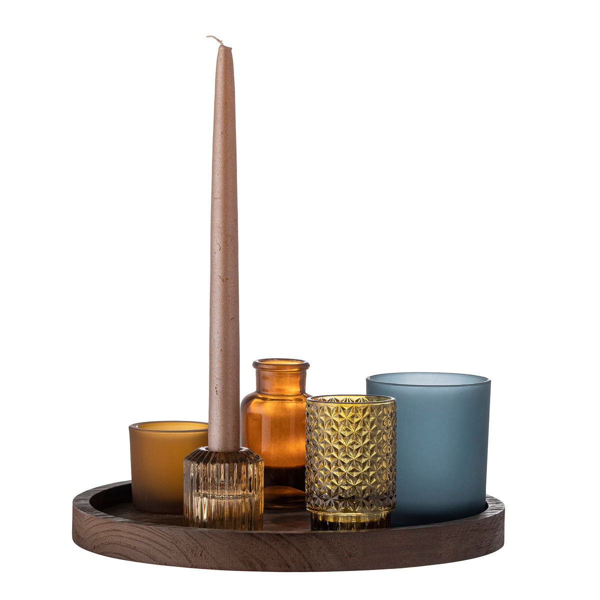 Bloomingville Sanga Tray w/Pine Dunes, Brown, Glass