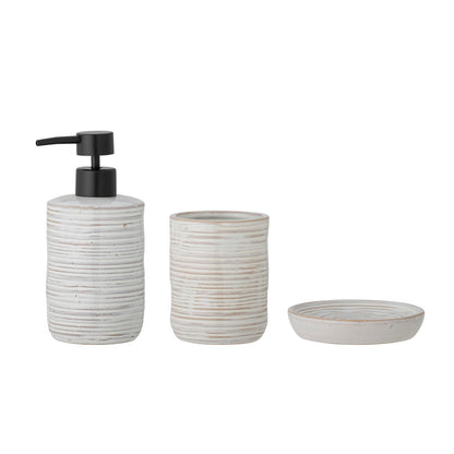 Bloomingville Winta Soap Dispenser Set, Nature, Stoneware