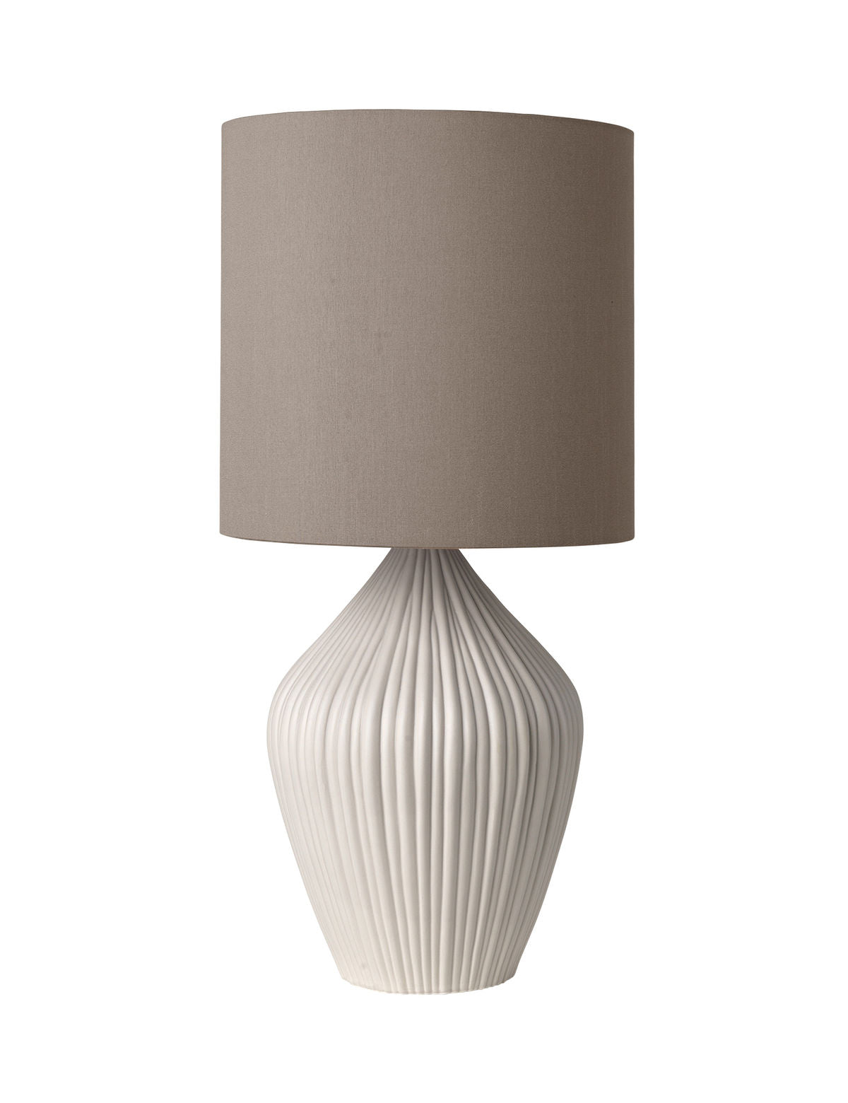 Mysigt levande Audrey Ceramic Lamp - Cream W. Mörk alpakkärl