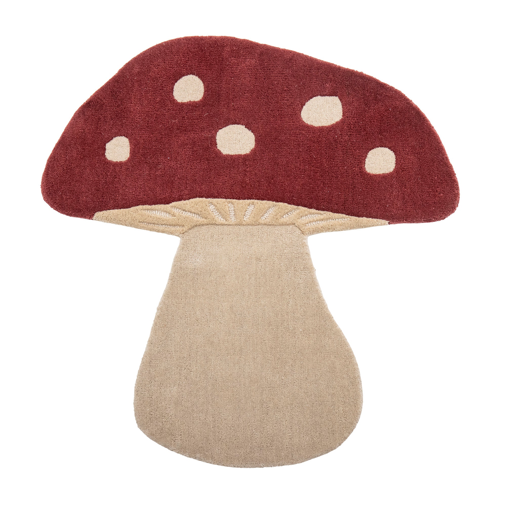 Bloomingville Mini - Mushroom Rug, Red, Ull