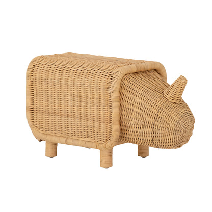 Soffe Taburet m/Opbevarings Rum, Natur, Rattan - L53xH30xW24 cm - BLOOMINGVILLE MINI - DesignGaragen.dk